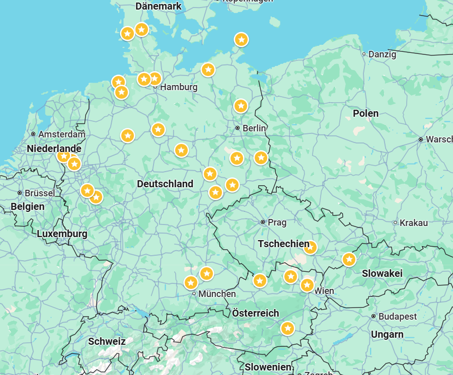 Karte mit allen HW Mauertrockenlegung Partnern